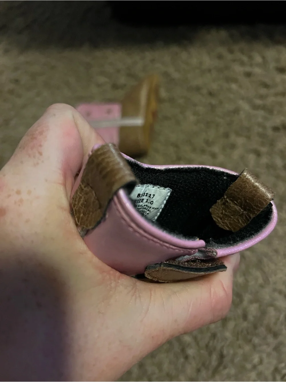 Infant Girl Boot Barn Pink/Brown Cowgirl Boots, Size 1